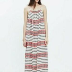 Madewell Sicily Cotton Multicolor Maxi Women's Size XXS DRESS